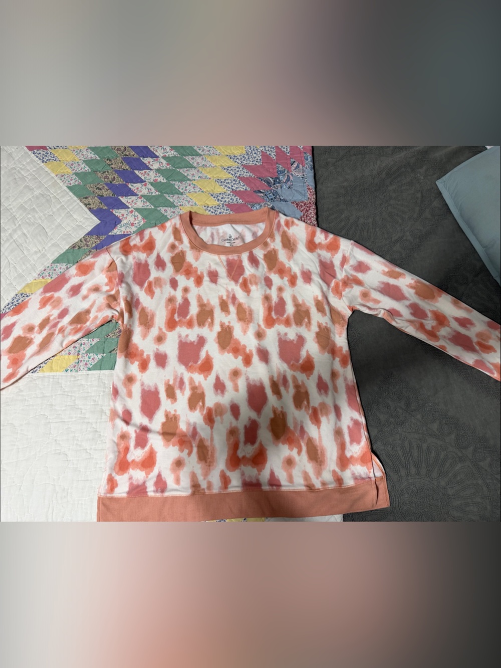 Long Sleeve in Peach & Cream Tie-Dye
